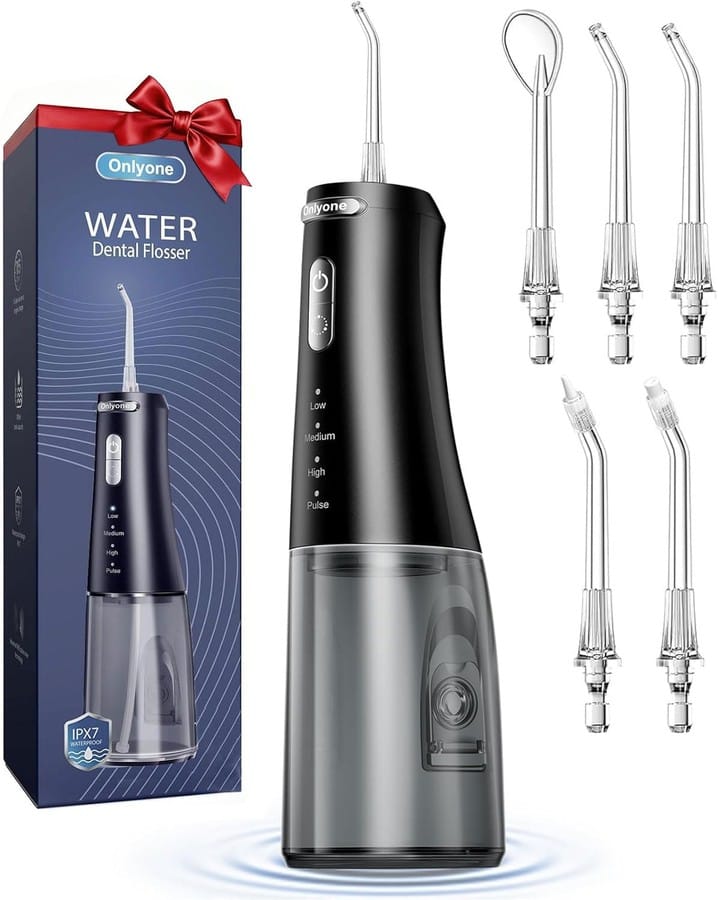 Amazon.com: Onlyone Rechargeable Cordless Water Flosser with Adjustable Water Pressure for Daily Oral Care, Power Dental Flosser for Home and Travel Use, Portable Oral Irrigator for Sensitive Gums and Braces Care :