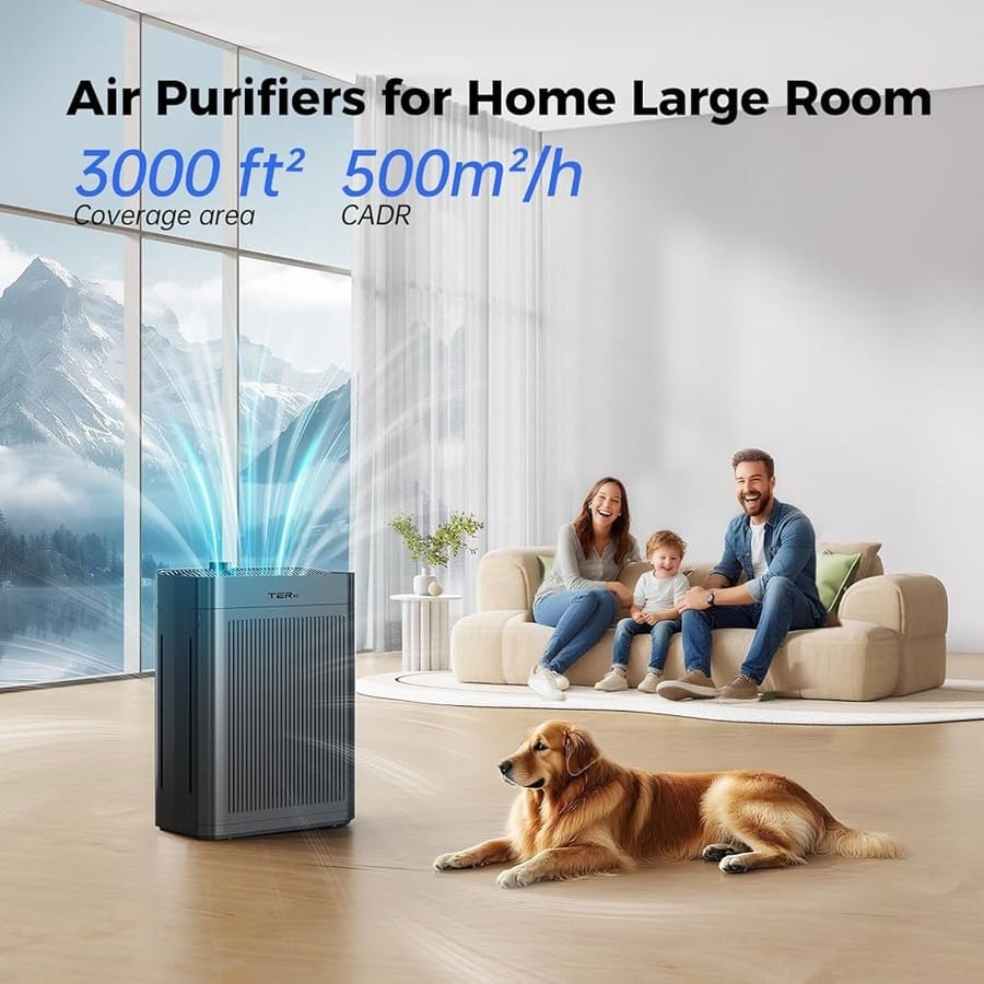 Amazon.com: Air Purifiers for Home Large Room Up to 3000 Sq Ft with Washable Filters, H13 HEPA, Dual-Sided Air Intake, PM2.5 Sensor, 22dB Quiet Air Cleaner for Bedroom, Pets, Dust, Smoke, Pollen :